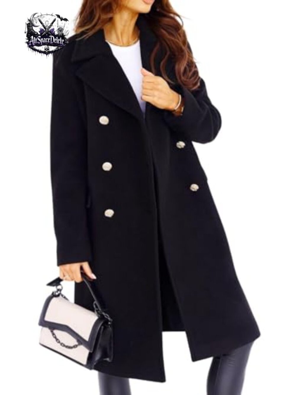 Wool Blend Double-Breasted Long Trench Coat Warm Winter Pea Coat